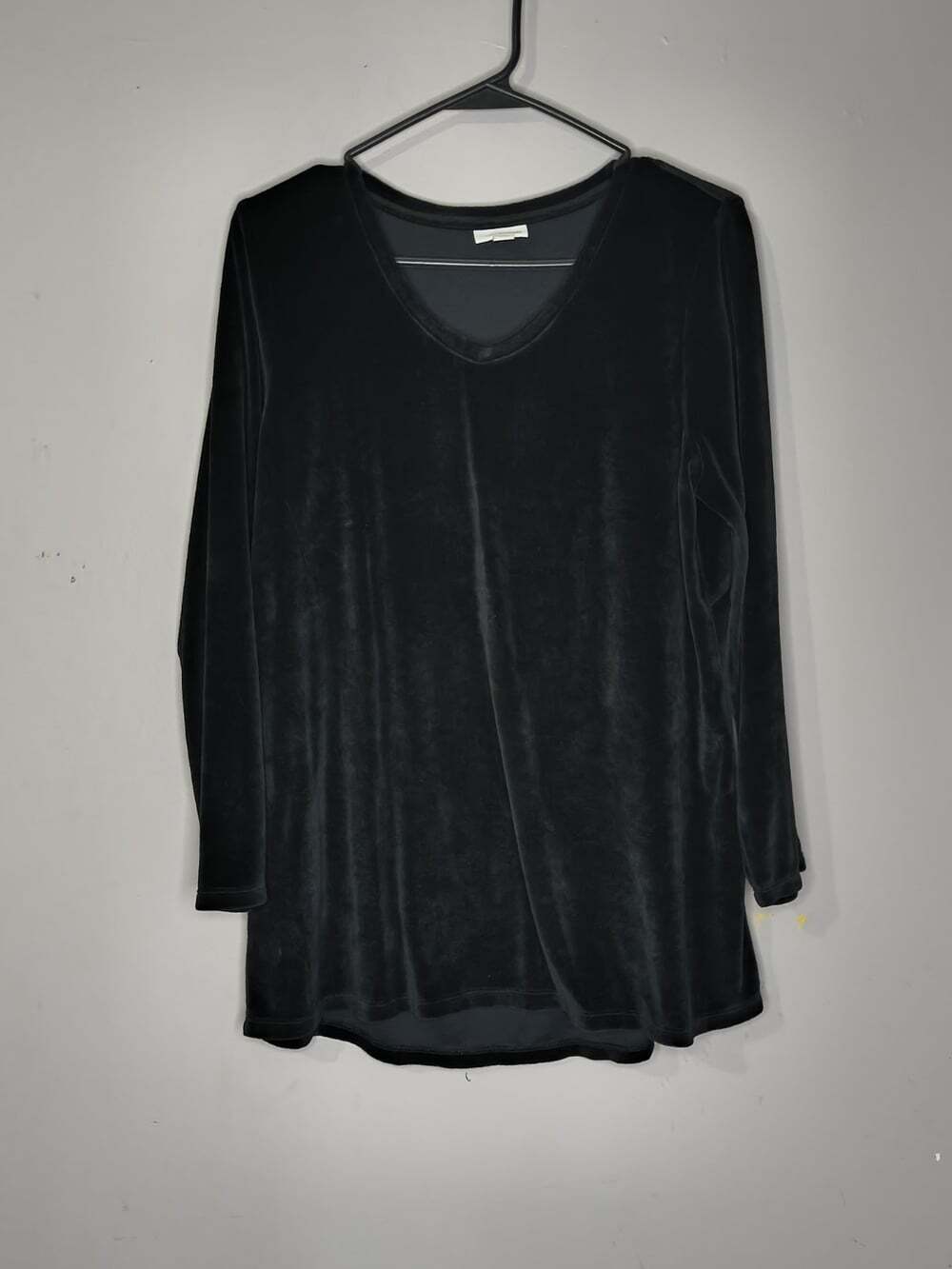 J. Jill Pure Jill Velour V-Neck Long Sleeve Tunic Top Black Women’s Size Medium
